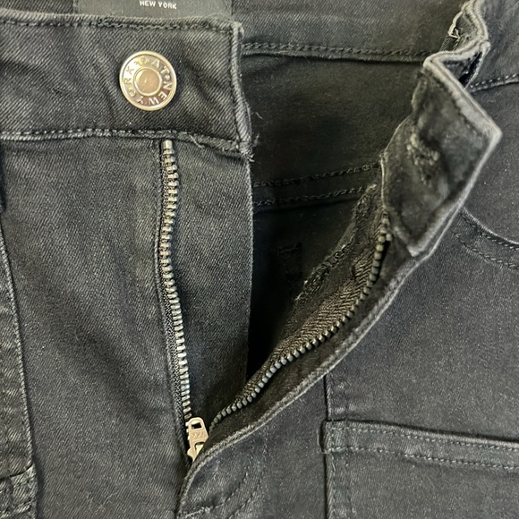 OAT New York Cargo Utilitarian Mid Rise Skinny Ankle Jeans Size 30 In Black - Picture 6 of 11